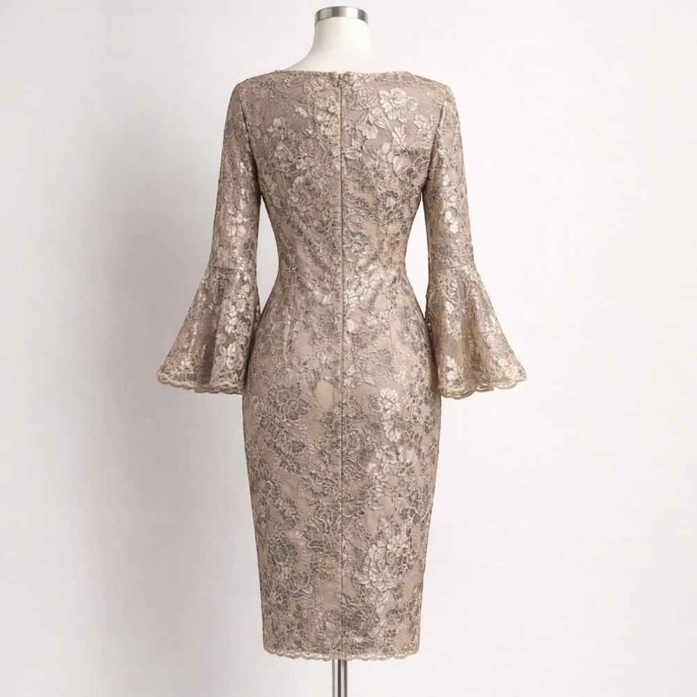 SOLD: Calvin Klein Lace Midi Dress | Carolyn Bessette–Inspired Quiet Luxury - Picture 3 of 6